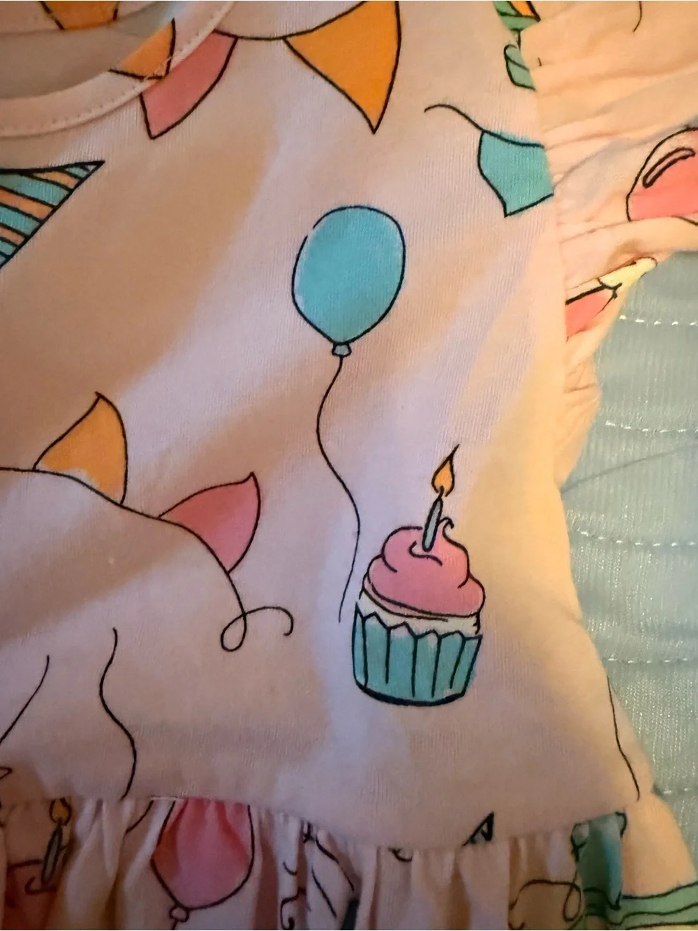 Old Navy Light Pink Celebration Print Flutter-Sleeve Dress